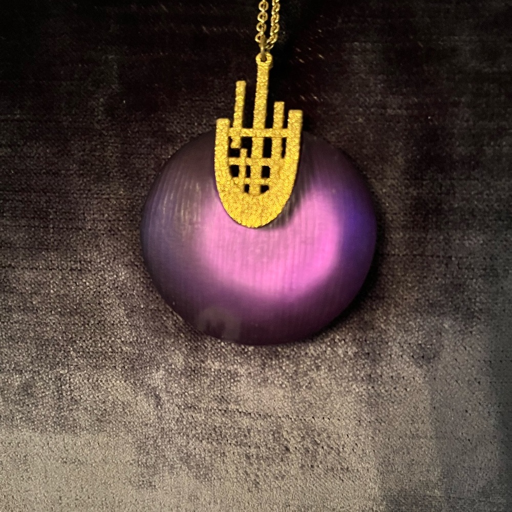 Rare Alexis Bittar purple lucite pendant necklace - Picture 5 of 5